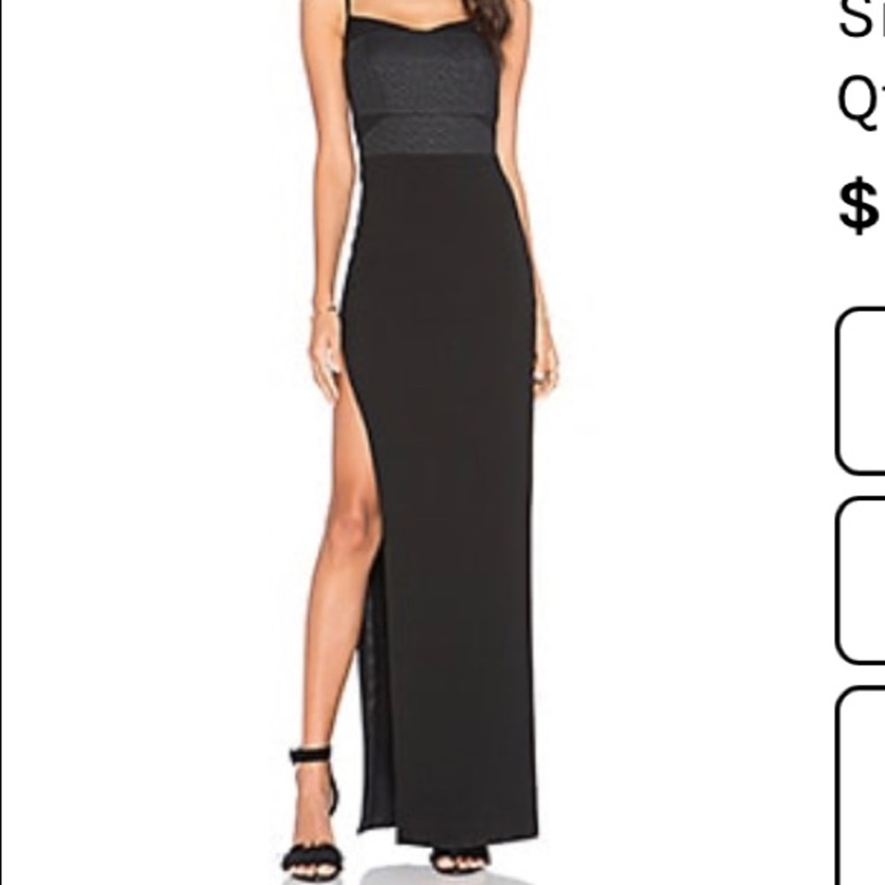 Michelle Mason Side Slit Corset Gown